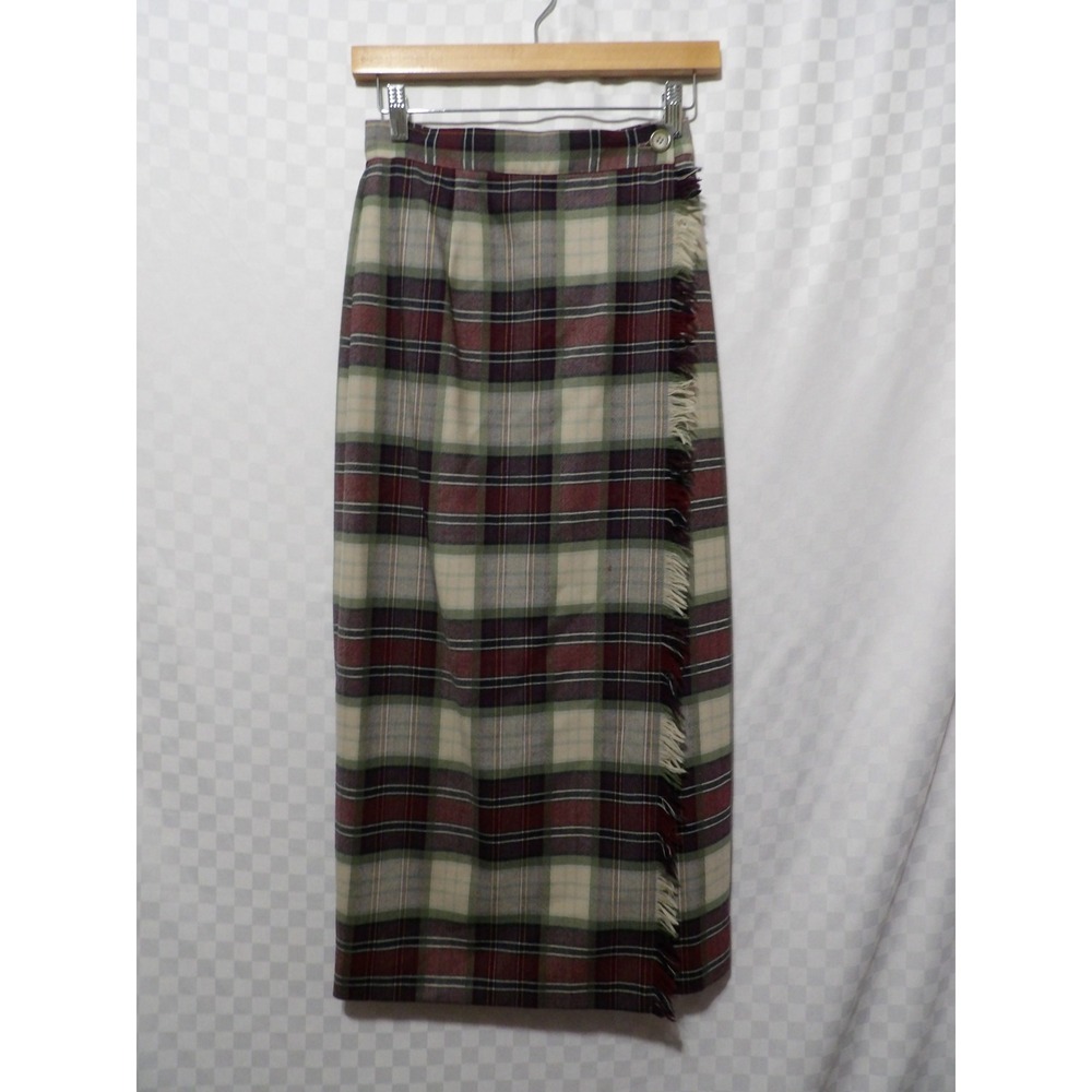 TALBOTS Vintage Wool Plaid Wrap Skirt | 4